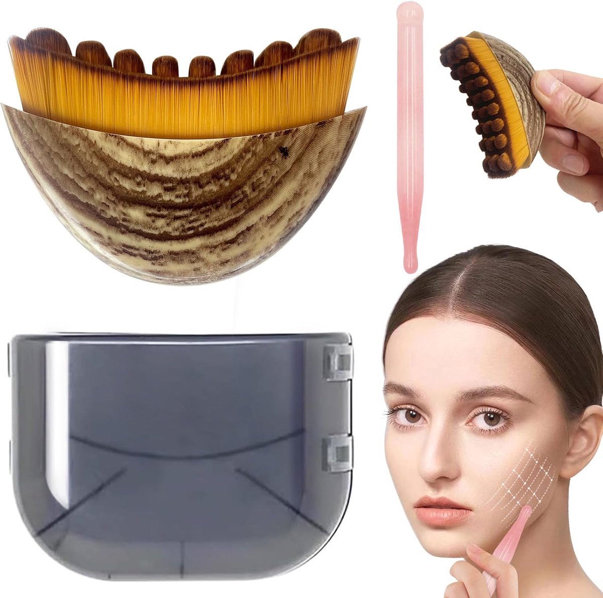 Lymphatic Therapy Brush and Muscle Therapy Massage Bar Set, Lymphatic Drainage Massager for the Face, for Relaxation - ShopVlot