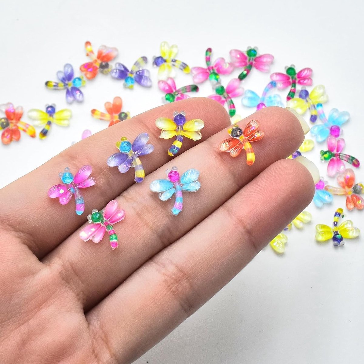 50pcs Miniature Dragonfly Decoration, Colorful Small Ornaments for Miniature Dollhouse Accessories, Garden - ShopVlot