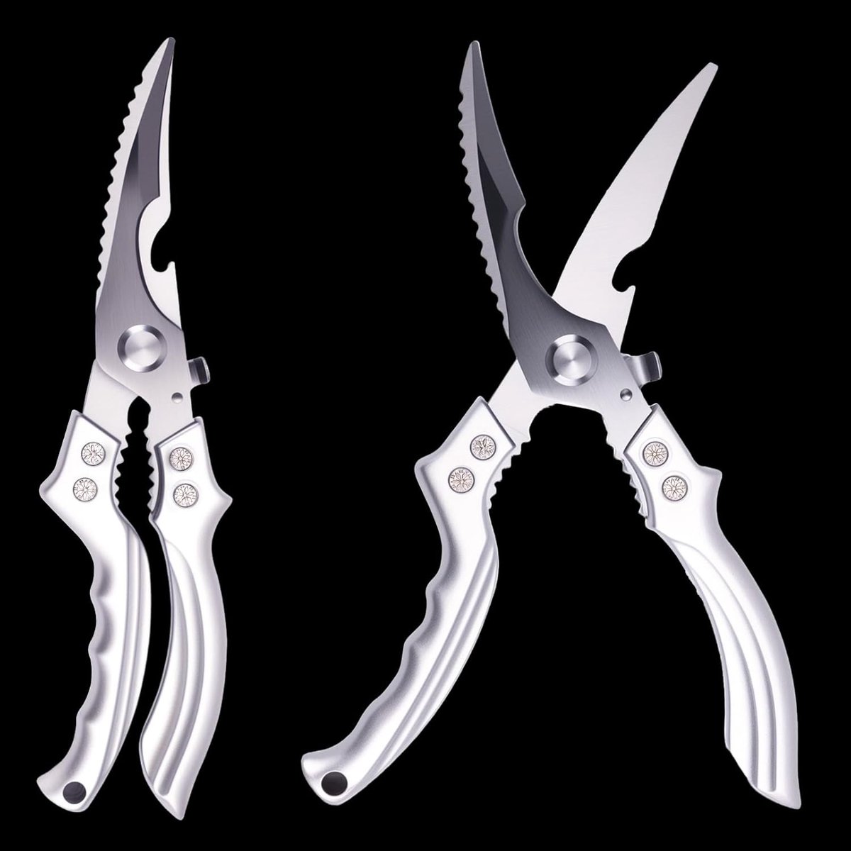 Poultry Scissors Stainless Steel Chicken Scissors Meat Scissors Modern Kitchen Scissors Fish Scissors Silver Household - ShopVlot