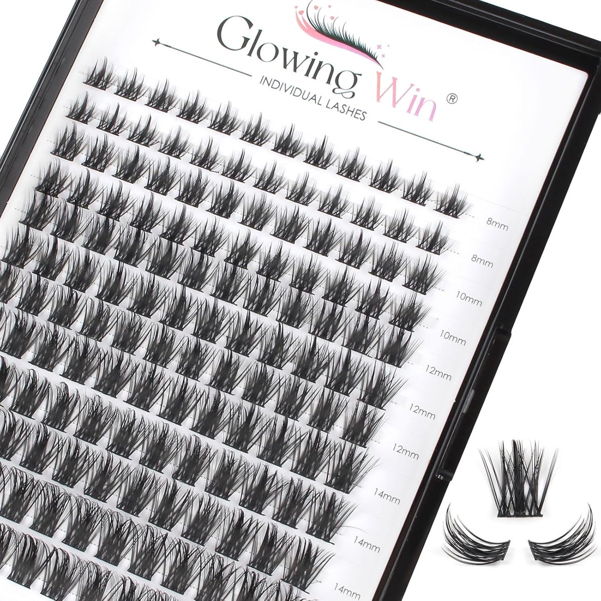 Glowing Win Lash Clusters Individual Eyelashes 144 Pieces DIY Lash Extension Manga Eyelashes C D Curl False Eyelashes - ShopVlot