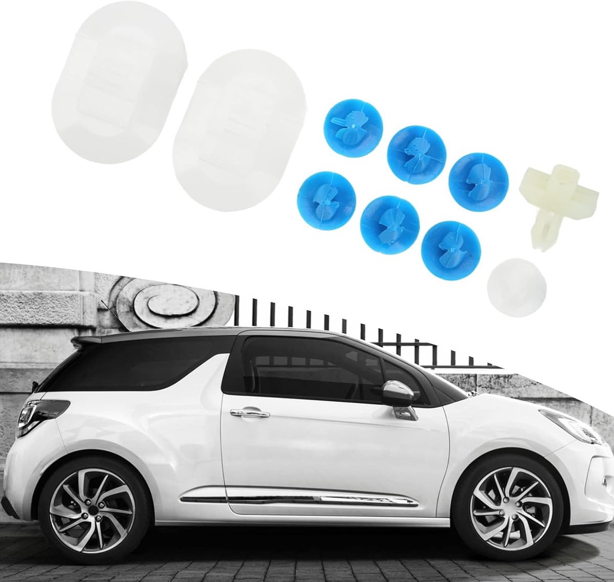 1610186180 Car Body Kit Car Push Pin Rivets Set Replacement for Citroen DS3 2009-2015 - ShopVlot
