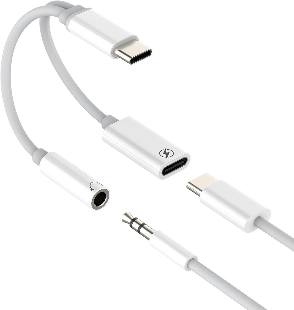 USB C AUX-adapter op hoofdtelefoon, audiokabel naar 3,5 mm aansluiting, hoofdtelefoonaansluiting voor iPhone 17, 16 - ShopVlot
