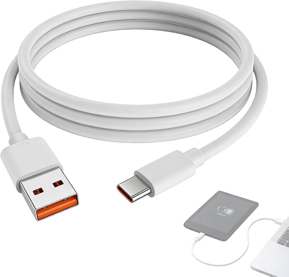 USB-C-oplaadkabel - snelle ondersteuning - brede compatibiliteit - ideaal voor e-readers en tablets - ShopVlot
