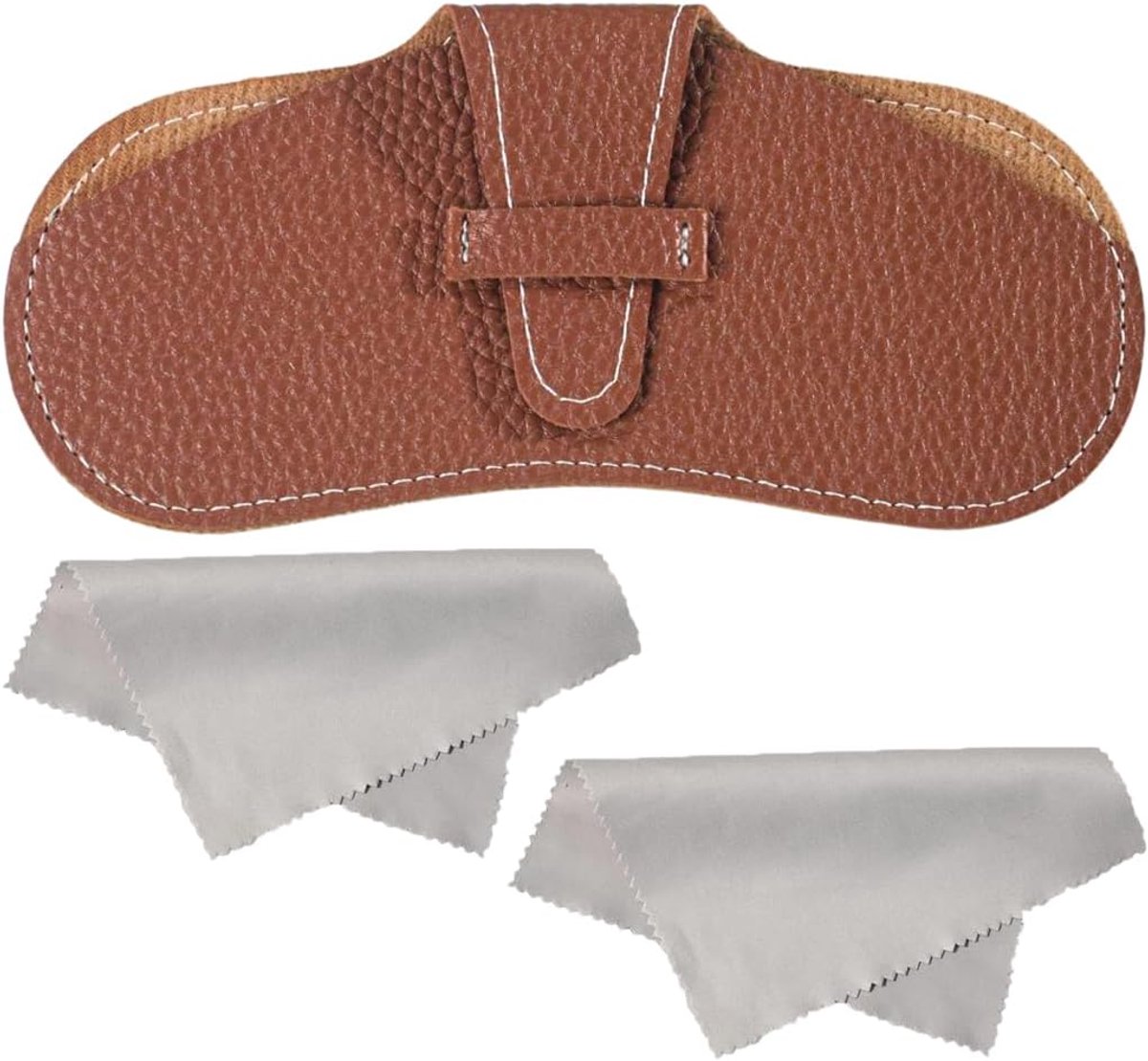 Brillenkoker voor heren 17 x 8 cm - bruin PU-leer - waterdicht - beschermt uw zonnebril - ShopVlot