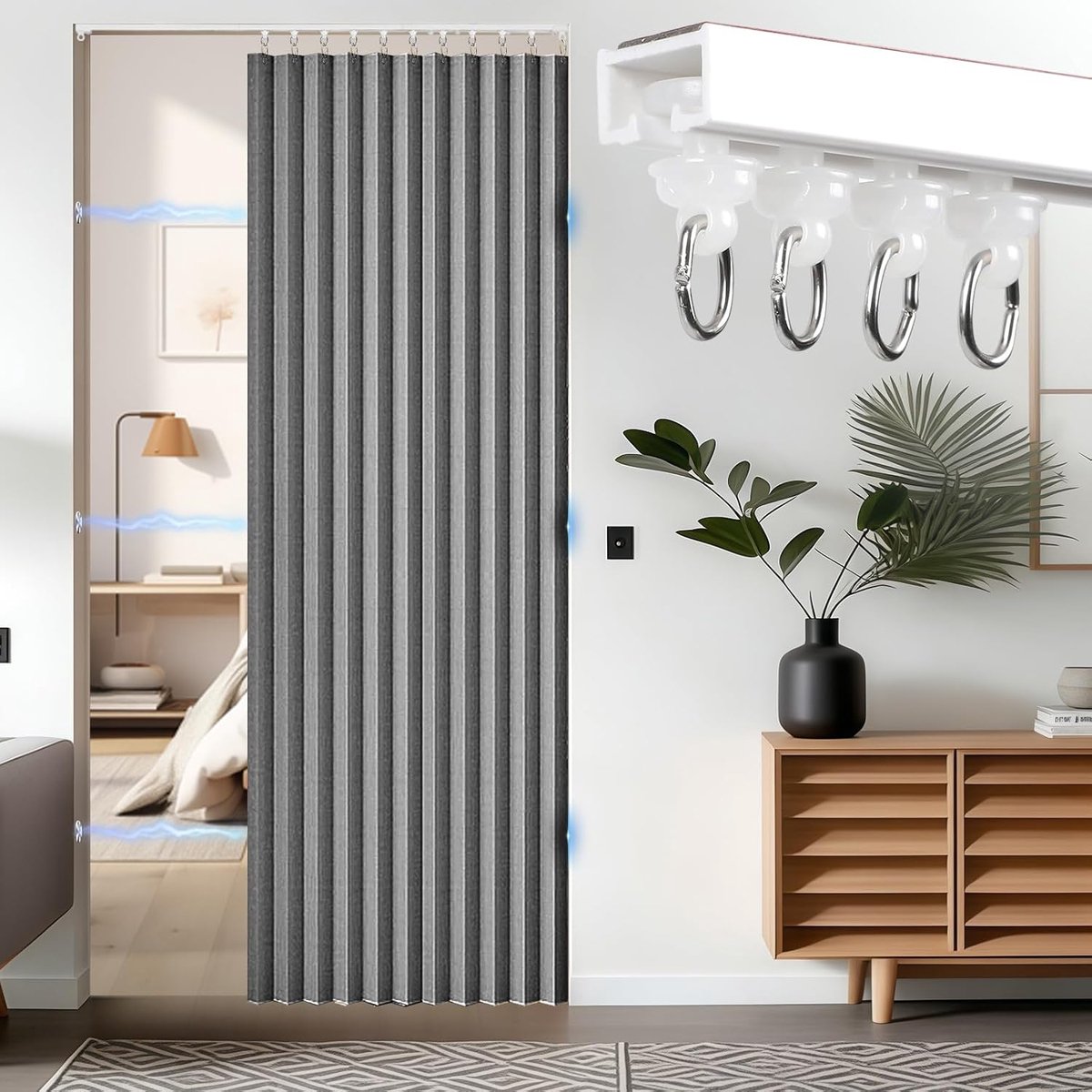 Magnetisch Deurgordijn 100% Opaak - Thermisch en Windbescherming - Makkelijk te Bevestigen zonder Boren - ShopVlot