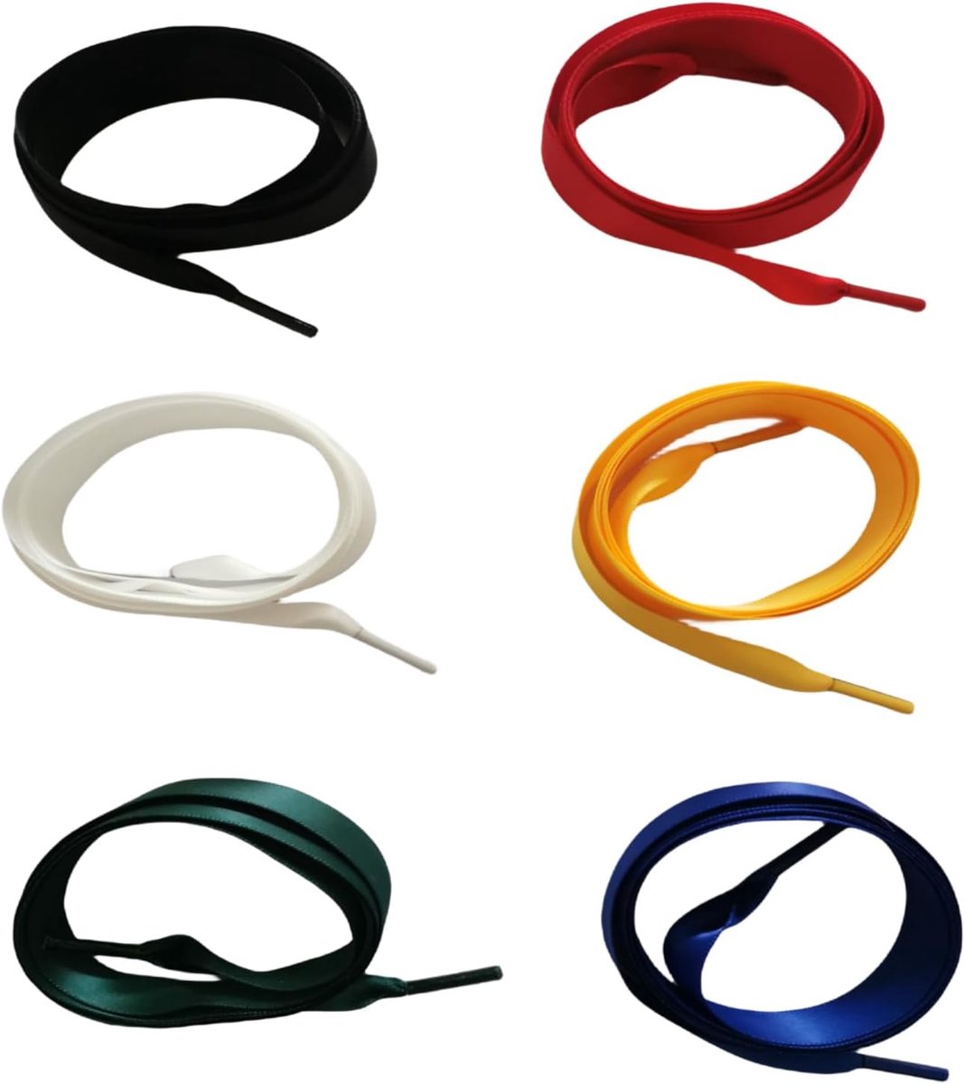 Satin veters 130 cm - kleurrijke satijnen laces - 6 paar - perfect voor sportschoenen - ShopVlot