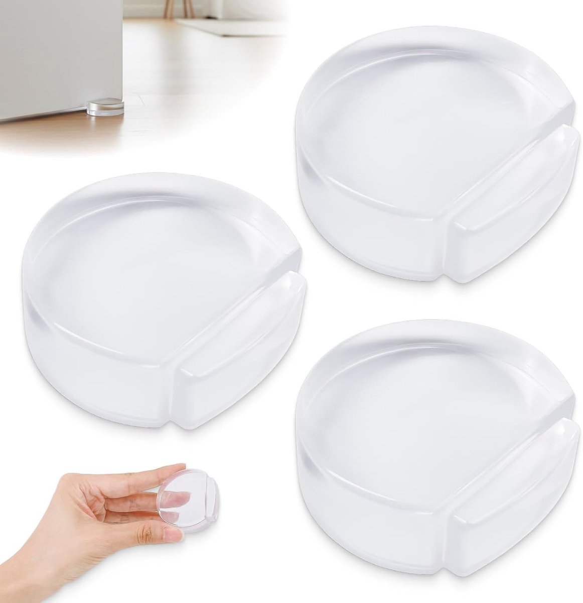 Deurstopper set van 3 - transparant - zelfklevend - bescherming voor muren en meubels - ShopVlot