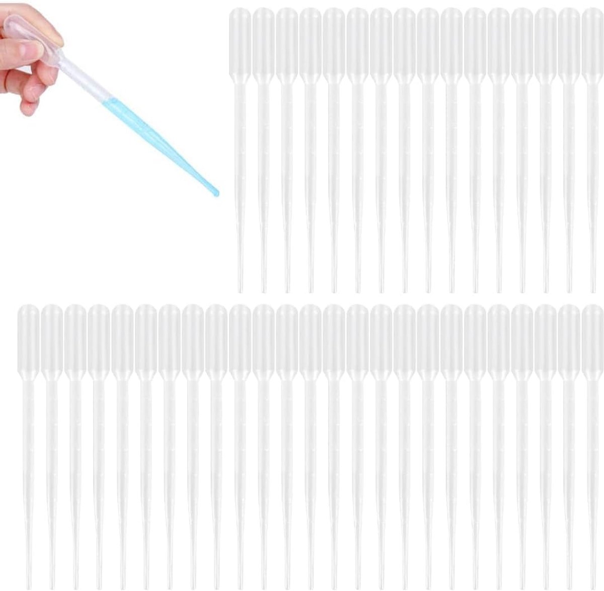 Pipetten 3 ml - Plastic druppelpipetten - Flexibel en niet-toxisch - Ideaal voor laboratoriumgebruik - ShopVlot