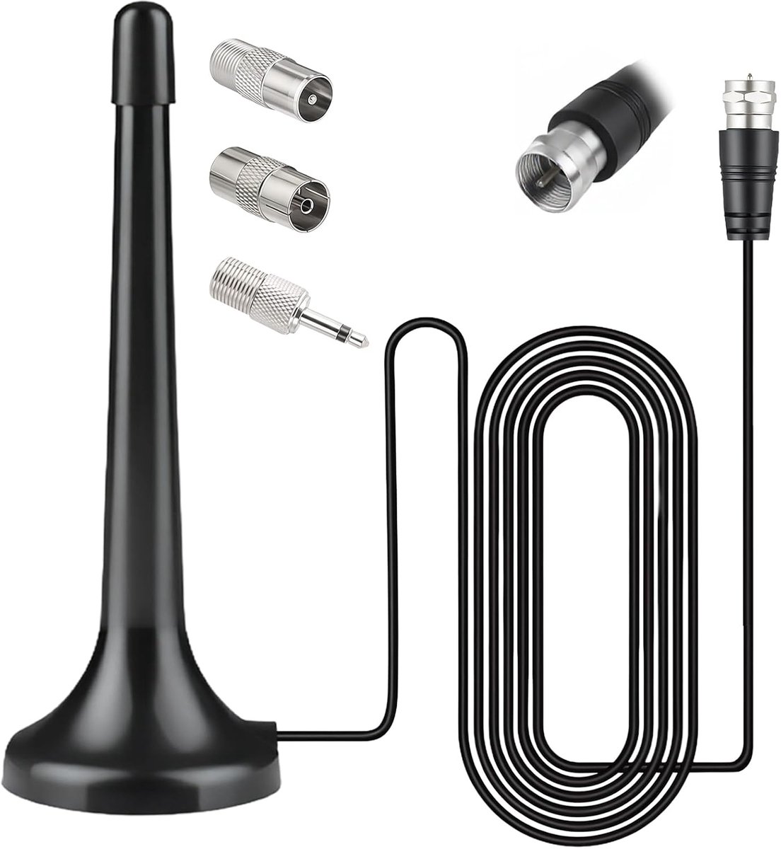 DAB+ FM Radio Antenne - Digitale Versterker - Universele Telescoopantenne - Helder geluid zonder storingen - ShopVlot