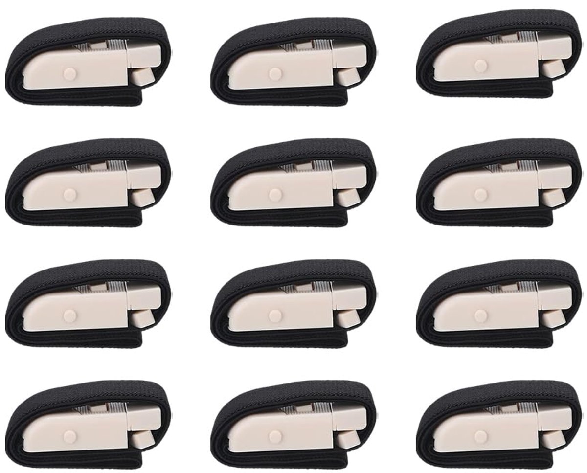 Bloedafname slang 10 stuks - zwarte slang met gesp - verstelbare elasticiteit - ideaal voor medische noodsituaties - ShopVlot