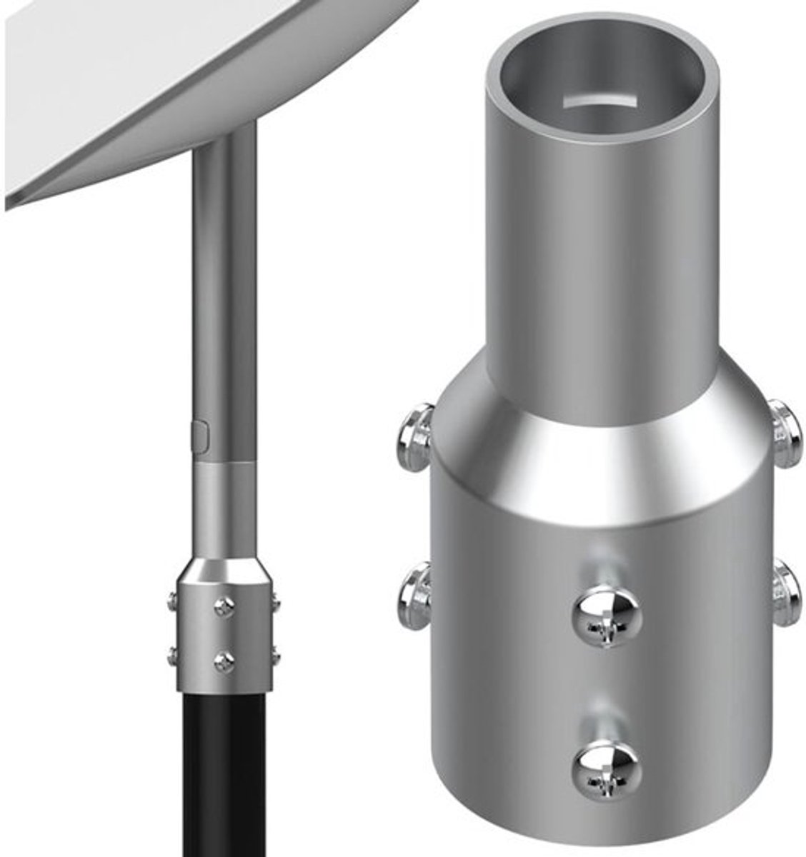 geschikt voor Buisadapter - geschikt voor - schotelantenne van de tweede generatie, 2,0 inch buisadapter-mastverkleiningsverbinding - geschikt voor tv-mast en satellietmast
