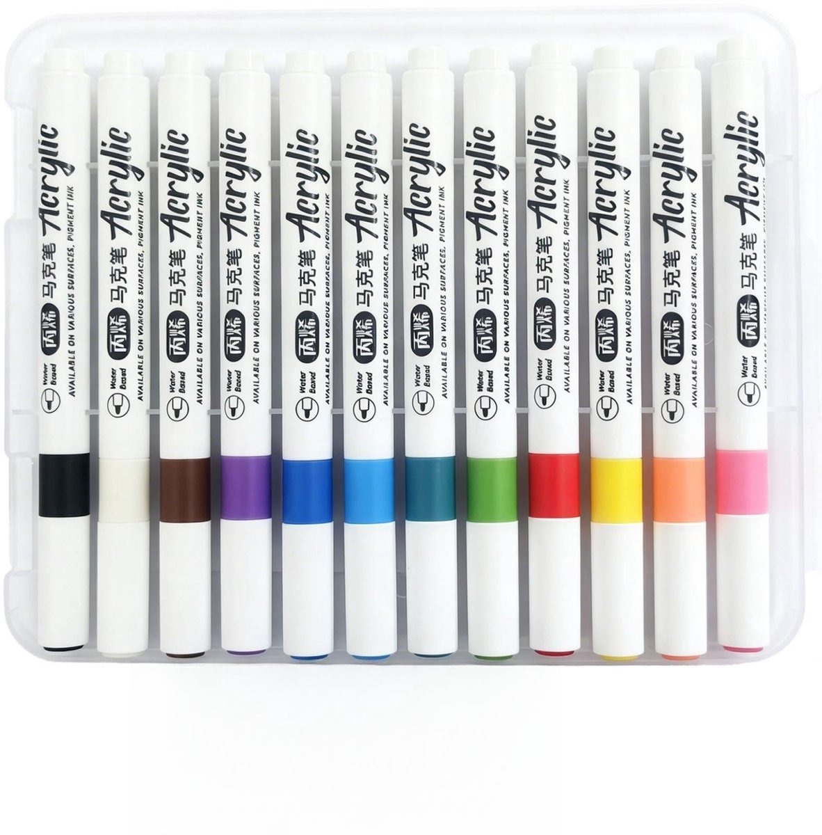 Solidchoice - Set van 12 Acrylstiften voor Kunst en Creativiteit