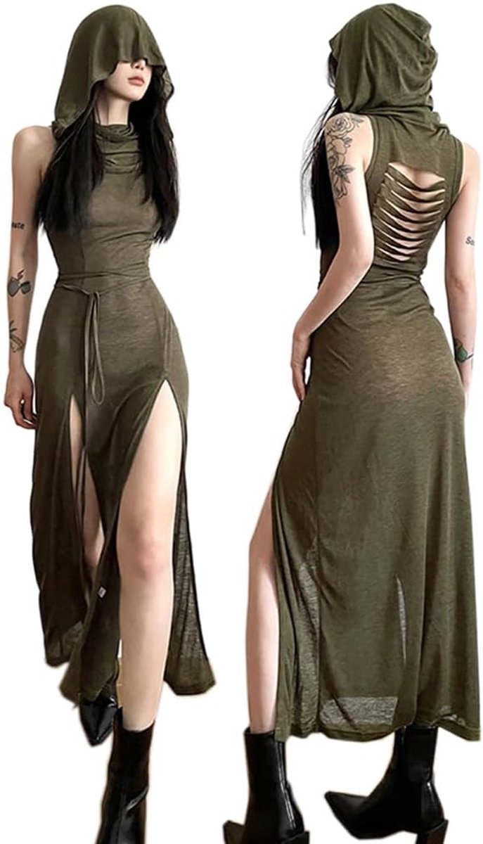 Cocktailjurk dames hoog split - sexy mouwloos - cut-out bodycon - perfect voor feesten - ShopVlot
