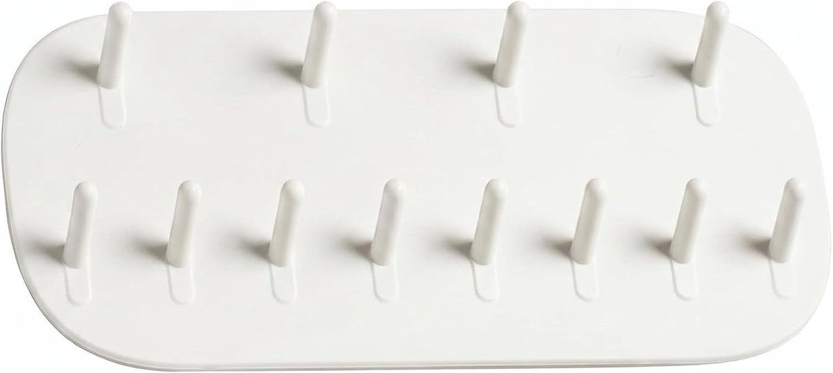 Sieradenhouder wandmontage - witte kunststof - 12 haken - handig voor accessoires - ShopVlot