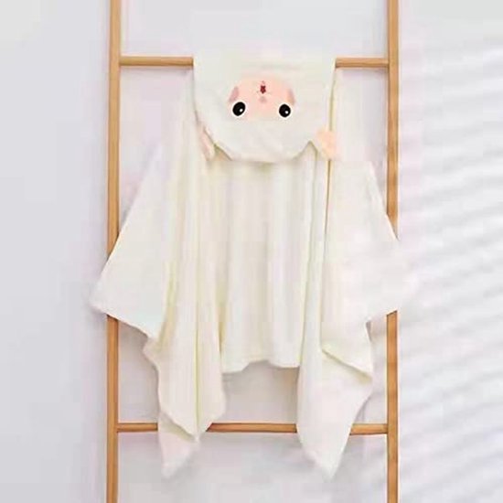 Badhanddoeken - badhanddoek voor kinderen - Babybadhanddoe - babybadhanddoek met capuchon - Met patroon Alpaca badhanddoek - Koraalvlies heeft een sterke waterabsorptie - Geschikt voor pasgeborenen en kind（wit）- 70×140cm van Merkloos — afbeelding 2