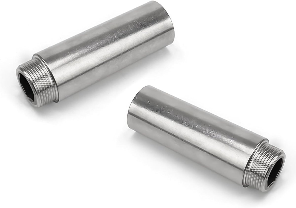 Tapuitbreiding 1/2 inch - RVS - Sterke verbinding - Geschikt voor kranen en douches - ShopVlot