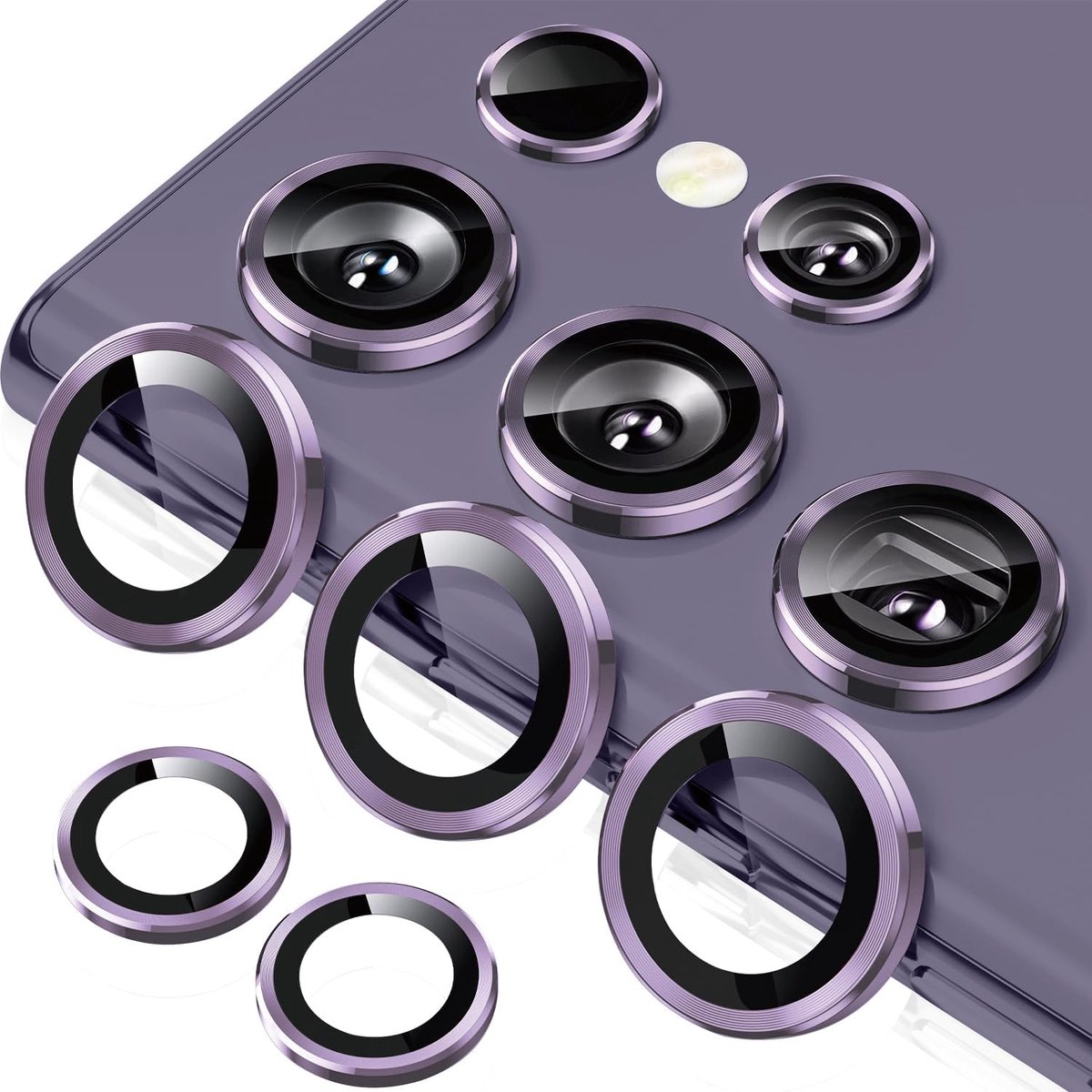 Camera beschermfolie - HD transparant - Geen luchtbellen - Lensbescherming voor Galaxy S24 Ultra 5G, paars - ShopVlot