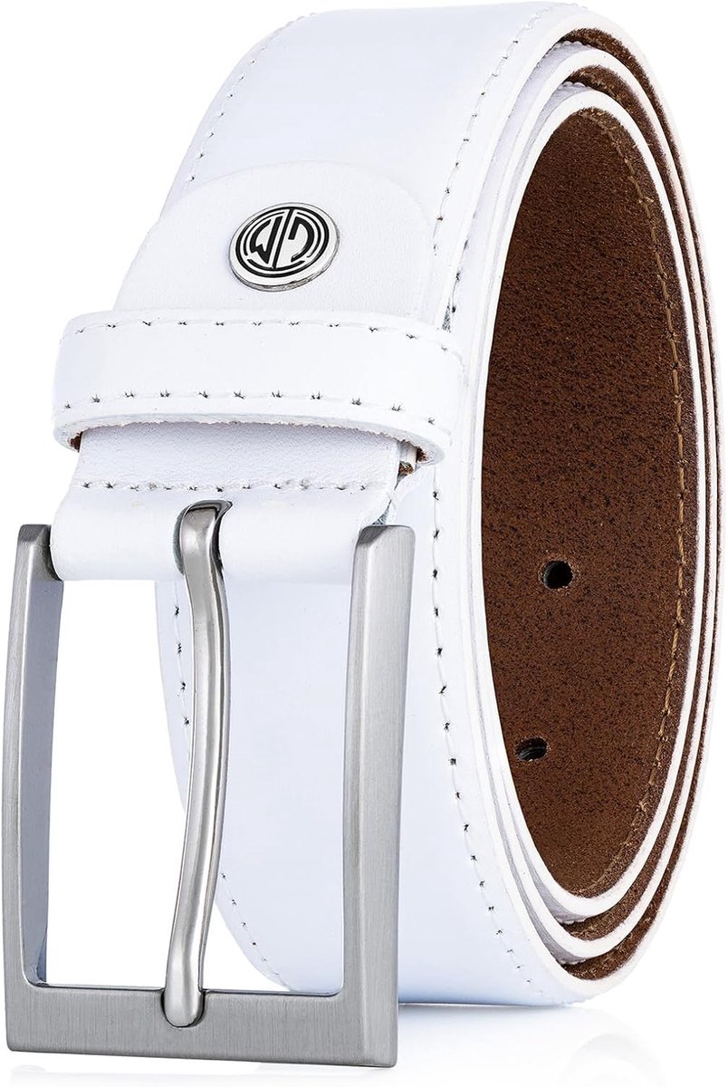 Leren riem heren 35mm - volledig leer - wit - stijlvol accent voor elke outfit - ShopVlot