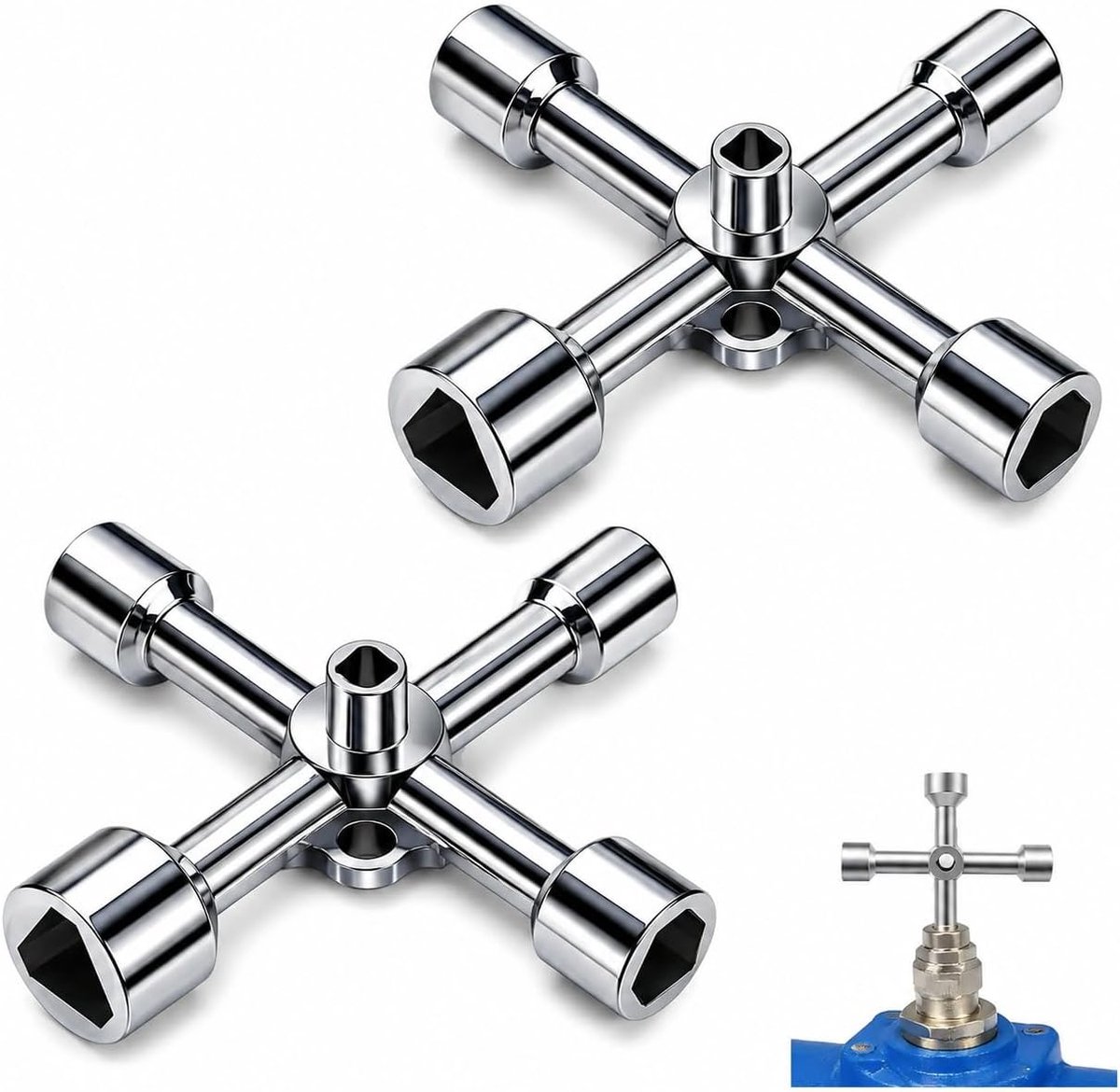 2 stuks driehoekige sleutels voor vuilnisemmers, 5 binnenmaten 7/10/12/13/18 mm, driehoekige sleutel voor - ShopVlot