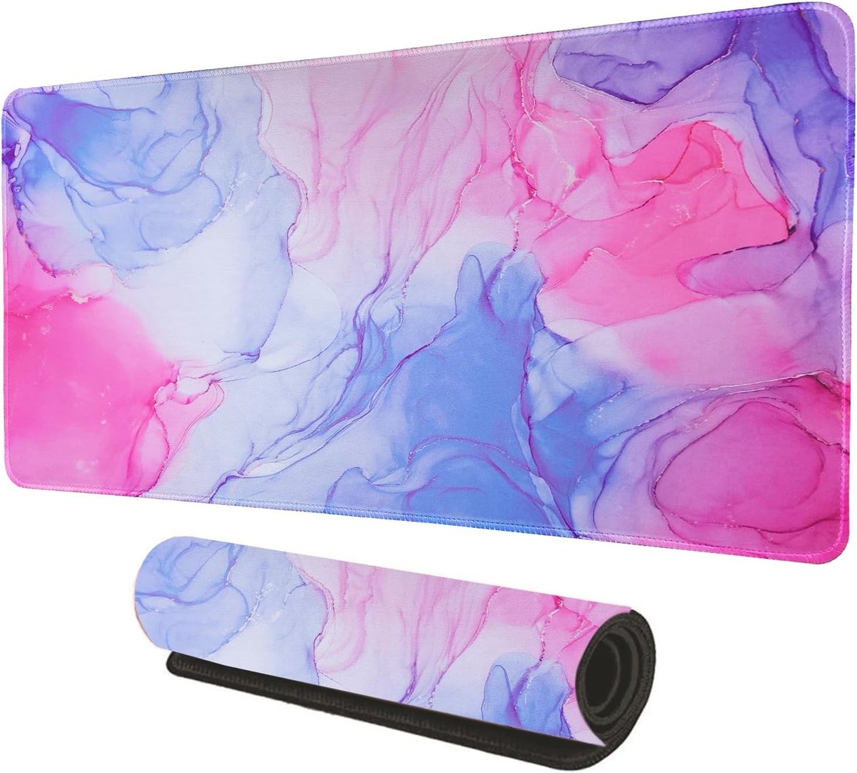 Mouse Pad, Large, 600 x 300 x 2 mm, Laptop Mouse Pad with Colorful Marble Pattern, Mouse Pad with Non-Slip Rubber Pad - ShopVlot