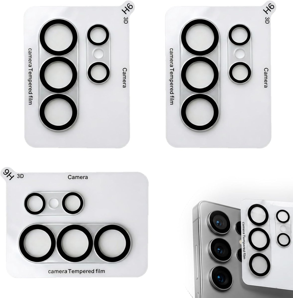 Zolara 3 stuks S26 Ultra camerabescherming, 9H pantserglas voor camera, anti-verblinding en flitsbescherming, HD - ShopVlot