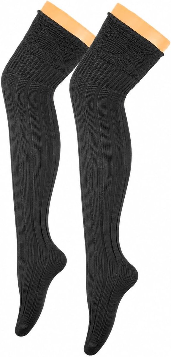 Women's elegant sexy overknee stockings, chunky knit, strapless, costume stockings, super soft, hand-linked lace - ShopVlot