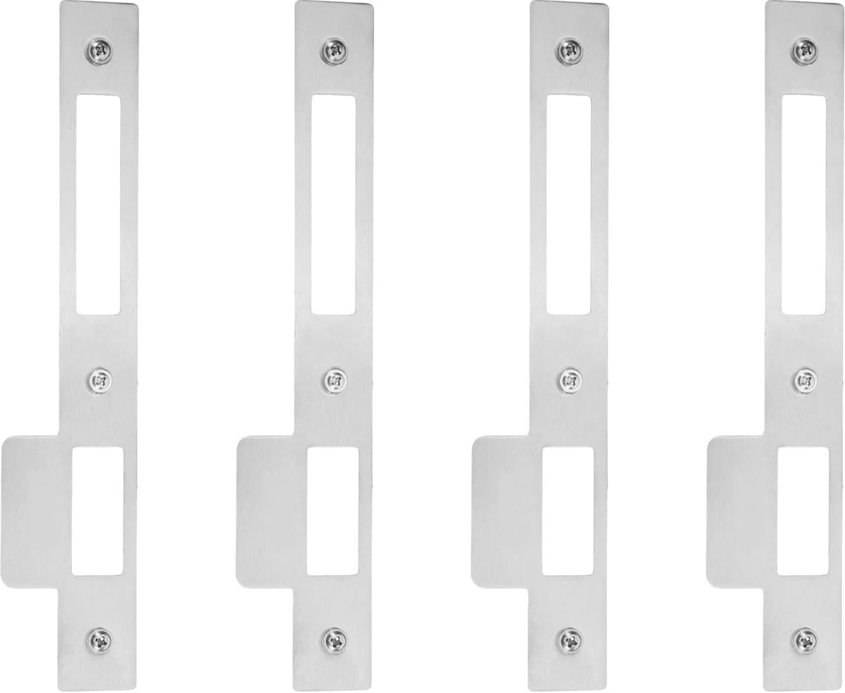 4 Stks Deur Strike Plaat Klink Roestvrij Staal Zilveren Deur Platte Striker Platen Voor Exterieur Interieur Deur - ShopVlot