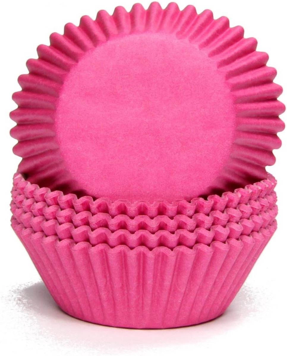 Miss Bakery's House® Paper baking molds - standard - Ø 5/3 cm - magenta pink - 75 pieces - for baking in the oven - ShopVlot