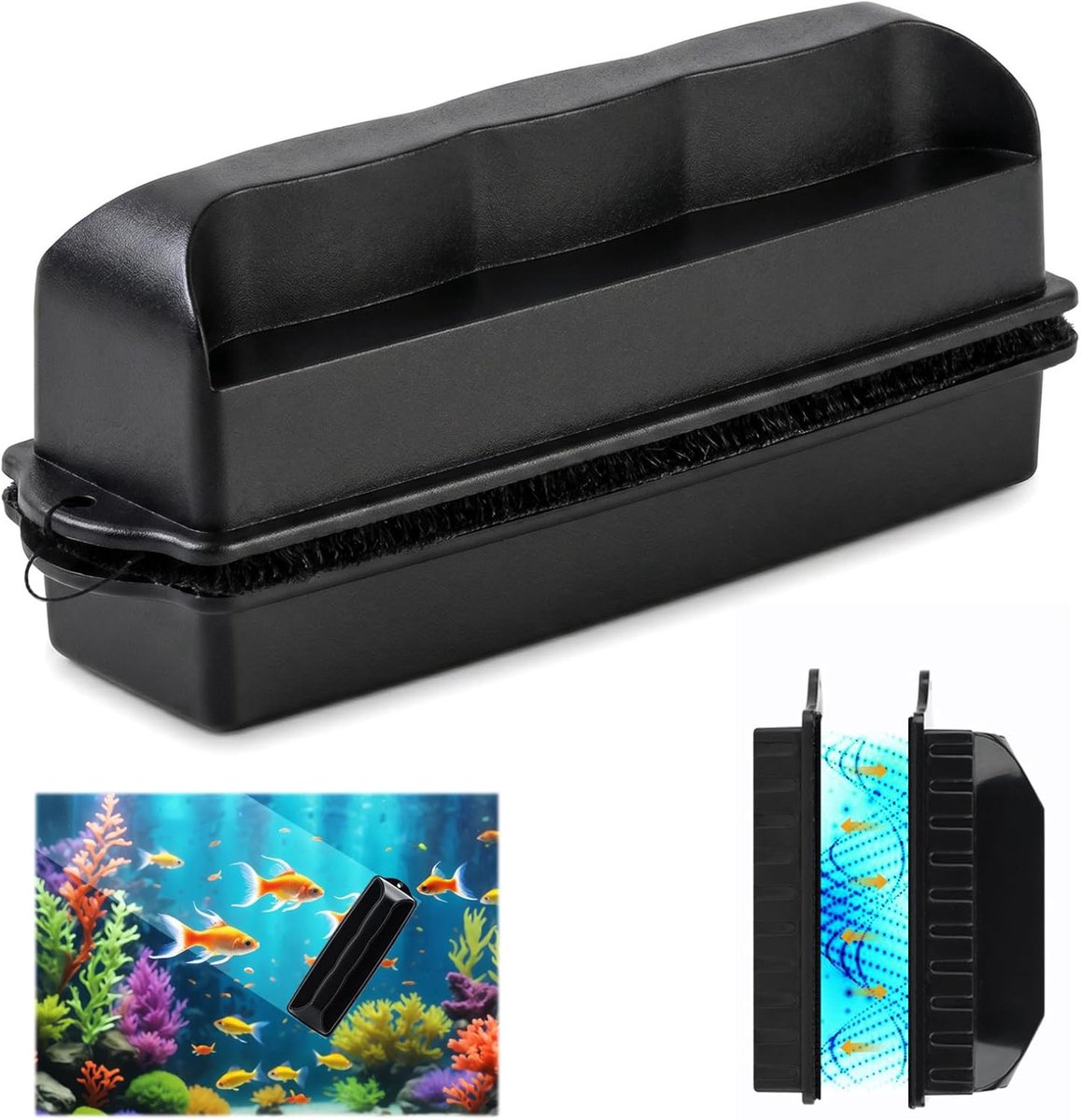 Magnetische Aquariumreiniger, Dubbelzijdige Algenborstel, Reinigingsgereedschap, Krachtige Borstel geschikt voor Glas - ShopVlot