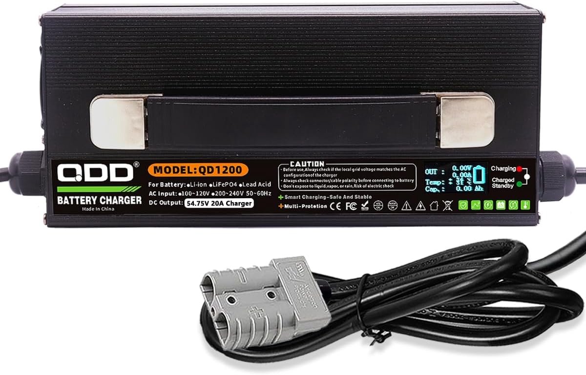 QDD 54.75V 20A LiFePO4 Battery Charger 15S 48V 15A 25A 30A LFP Iron Phosphate Fast Charger - ShopVlot