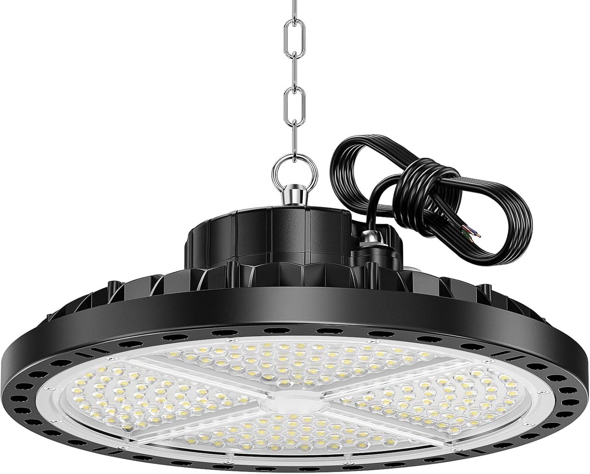 UFO Industrial LED Spotlight, 200 W, 28,000 Lumens, Workshop Lamp, High Bay Cool White, 6500 K, IP65, Waterproof, LED - ShopVlot