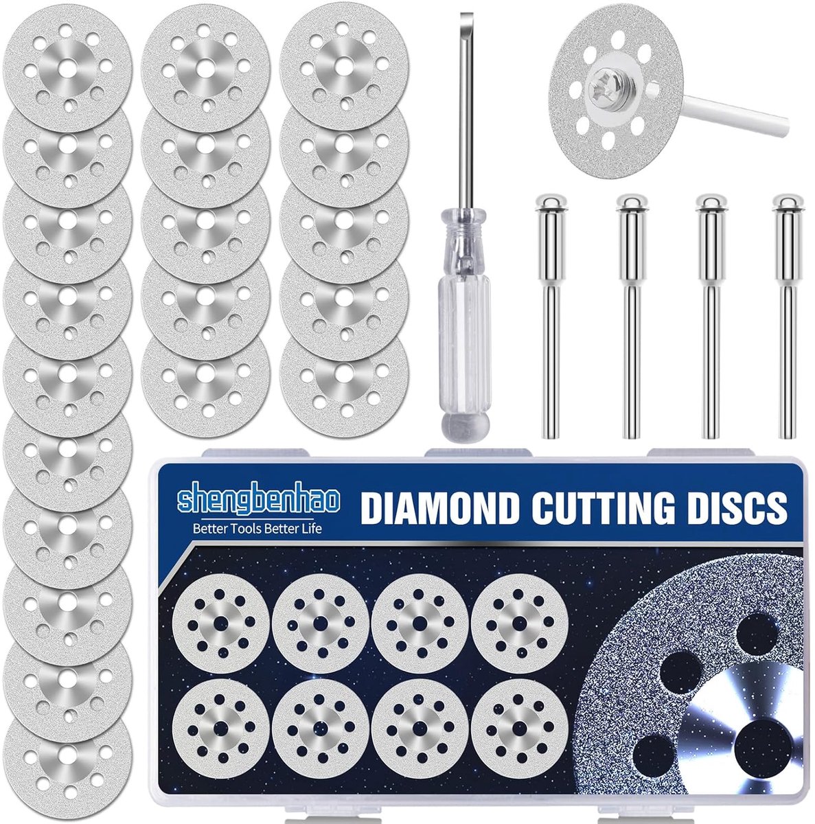30mm Diamond Saw Blade for Rotary Tools, 20 Pieces Saw Discs with 3mm Mandrel for Cutting Stone, Glass, Ceramic - ShopVlot