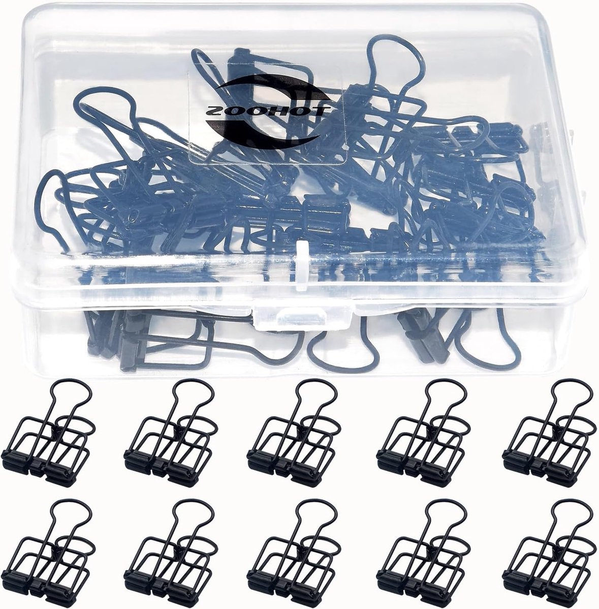 Creative Foldback Clamps Black Long Tail Clamps, Pack of 15 - ShopVlot
