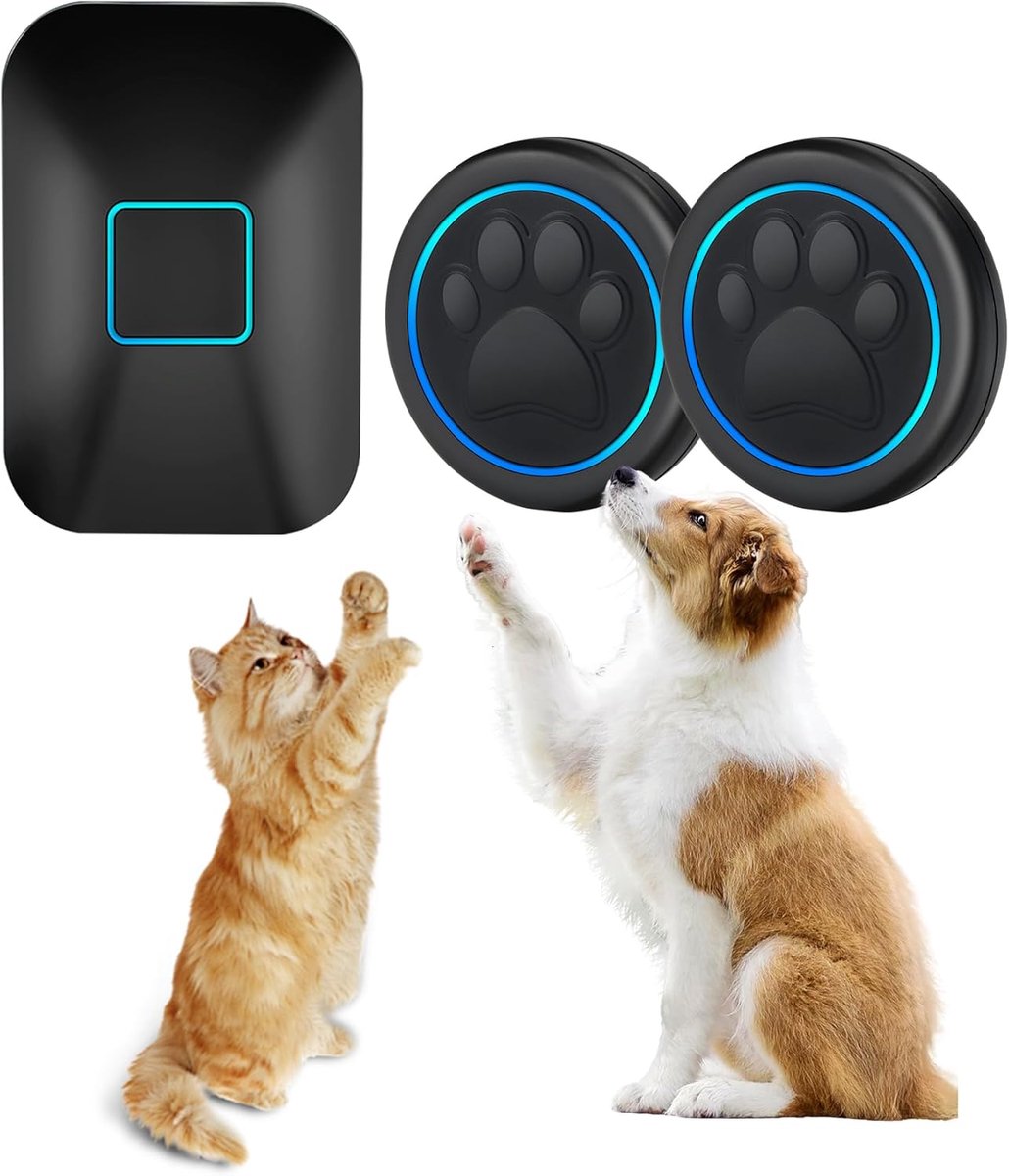Halo Paw Dog Bells for Toilet Training - Blk Touch Dog Bell and Dog Doorbell for Potty Training, Wireless LED Dog - ShopVlot