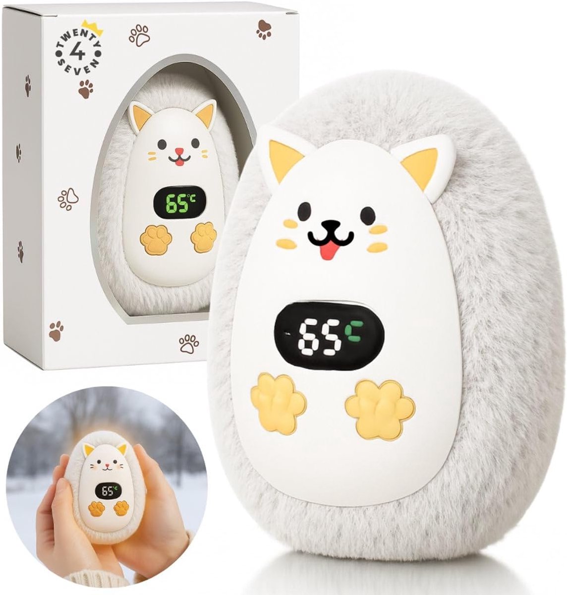 Twenty4seven Electric Hand Warmer Kitten - Hand Warmers Electric - Reusable & Rechargeable - Hand Warmer with Powerbank - ShopVlot