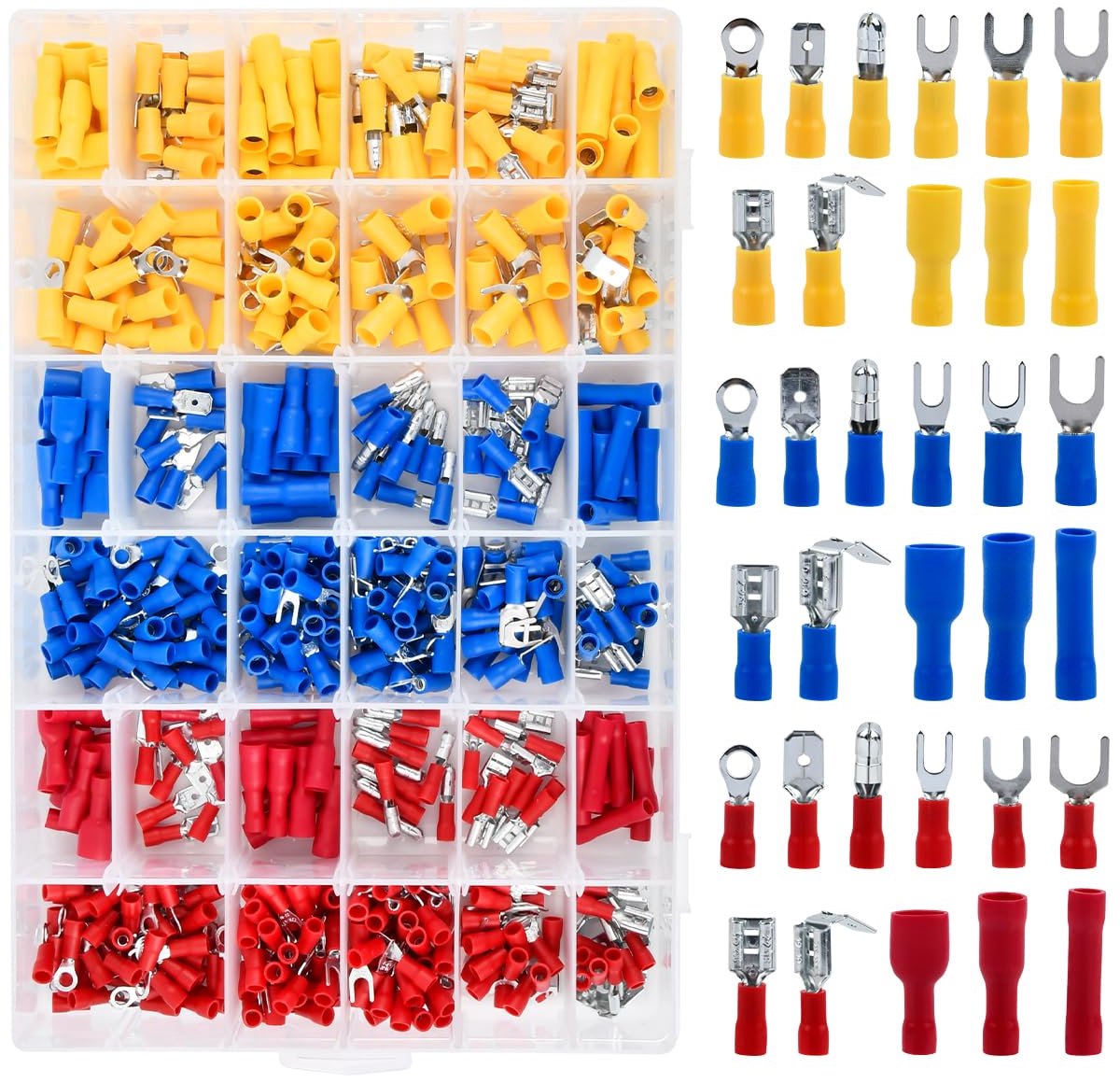 600pcs Crimp Connectors, Automatic Electrical Connectors, 0.5-6.0mm², Male and Female Spad Connector Kit, Cable - ShopVlot