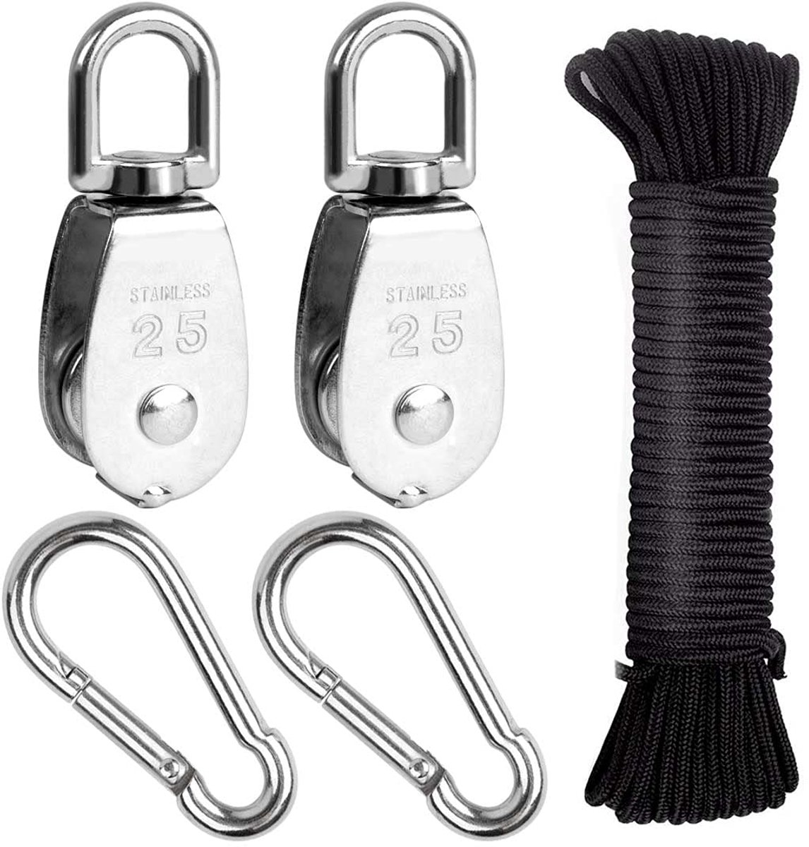 Pulley Set, Stainless Steel 304 Bottle Pipe Pulley, Pulleys for Ropes, Cable Roller, Bottle Pipe Pulley for Kids - ShopVlot