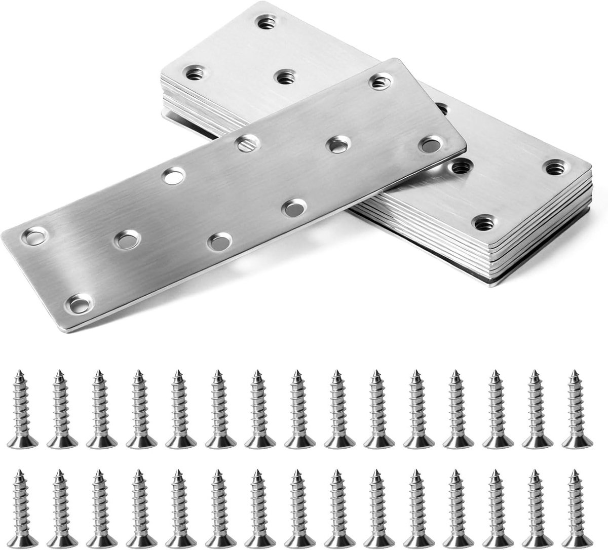 10 flat connections, perforated plate, wooden connector, metal connector for wood, perforated plates, metal plate with - ShopVlot