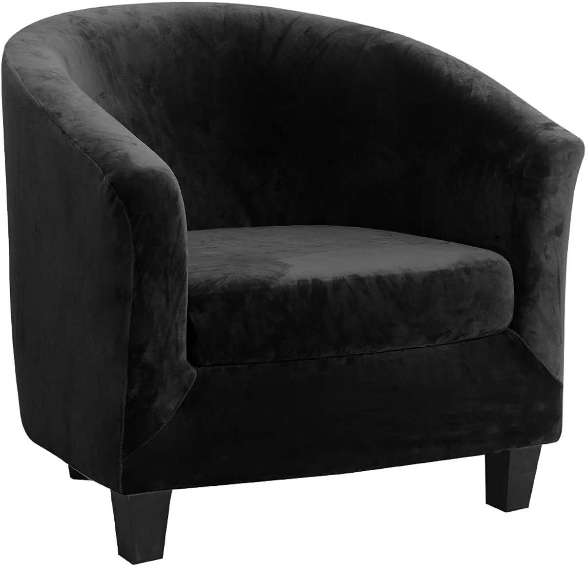 TOPCHANCES Velour Slipcover Club Chair Cover 2-Piece Stretch for Living Room Convertible Tub Chair with Pillowcase - ShopVlot