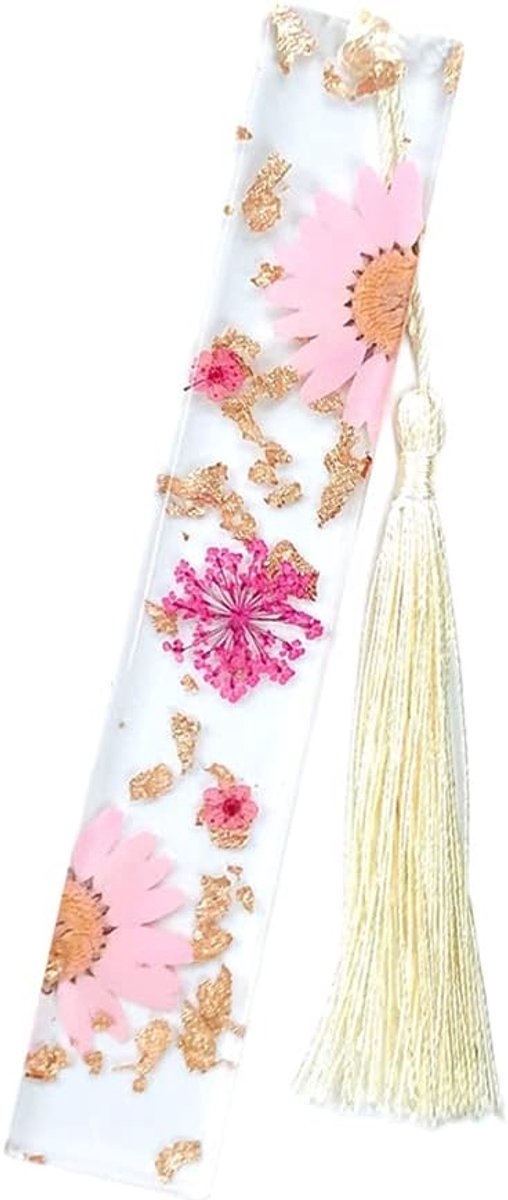 Daisies Epoxy Bookmark, Dried Flower Resin, Bookmark, Pressed Flower Bookmark, Transparent Flower Dried Flower - ShopVlot