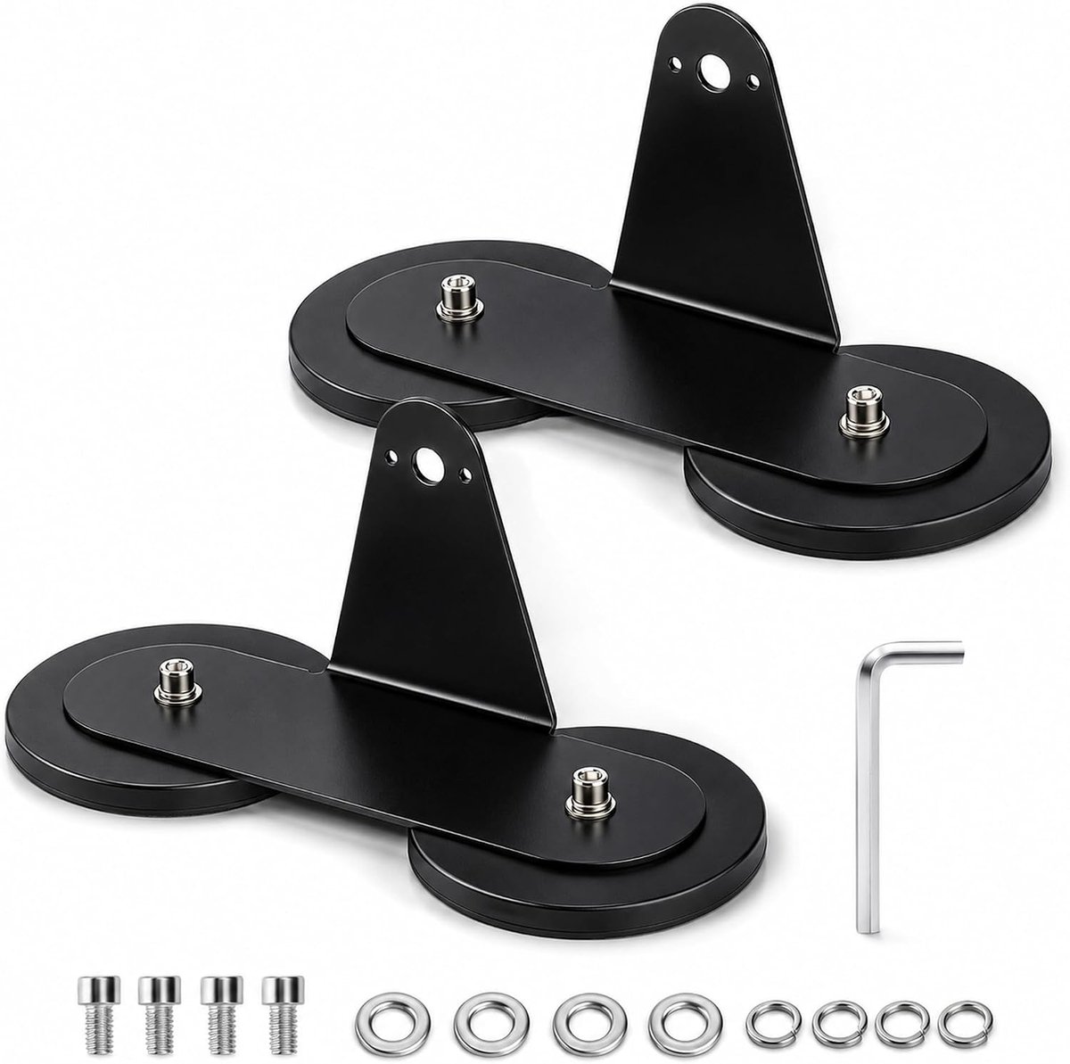 Set van 2 Magnetische Houders voor LED-lichtstrips, 88 Mm, Rubberen Magnetische Basis voor Gebogen en Rechte - ShopVlot