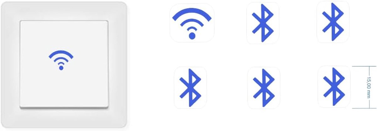 6 pieces WLAN Bluetooth internet stickers symbols (RP9/1) (15mm) - ShopVlot