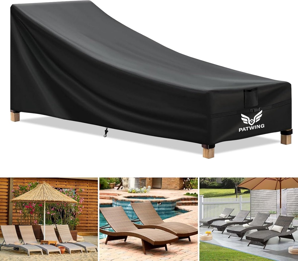 Garden Chair Cover Sun Lounger Cover Sun Lounger Cover Waterproof UV Resistant Garden Furniture Cover - ShopVlot