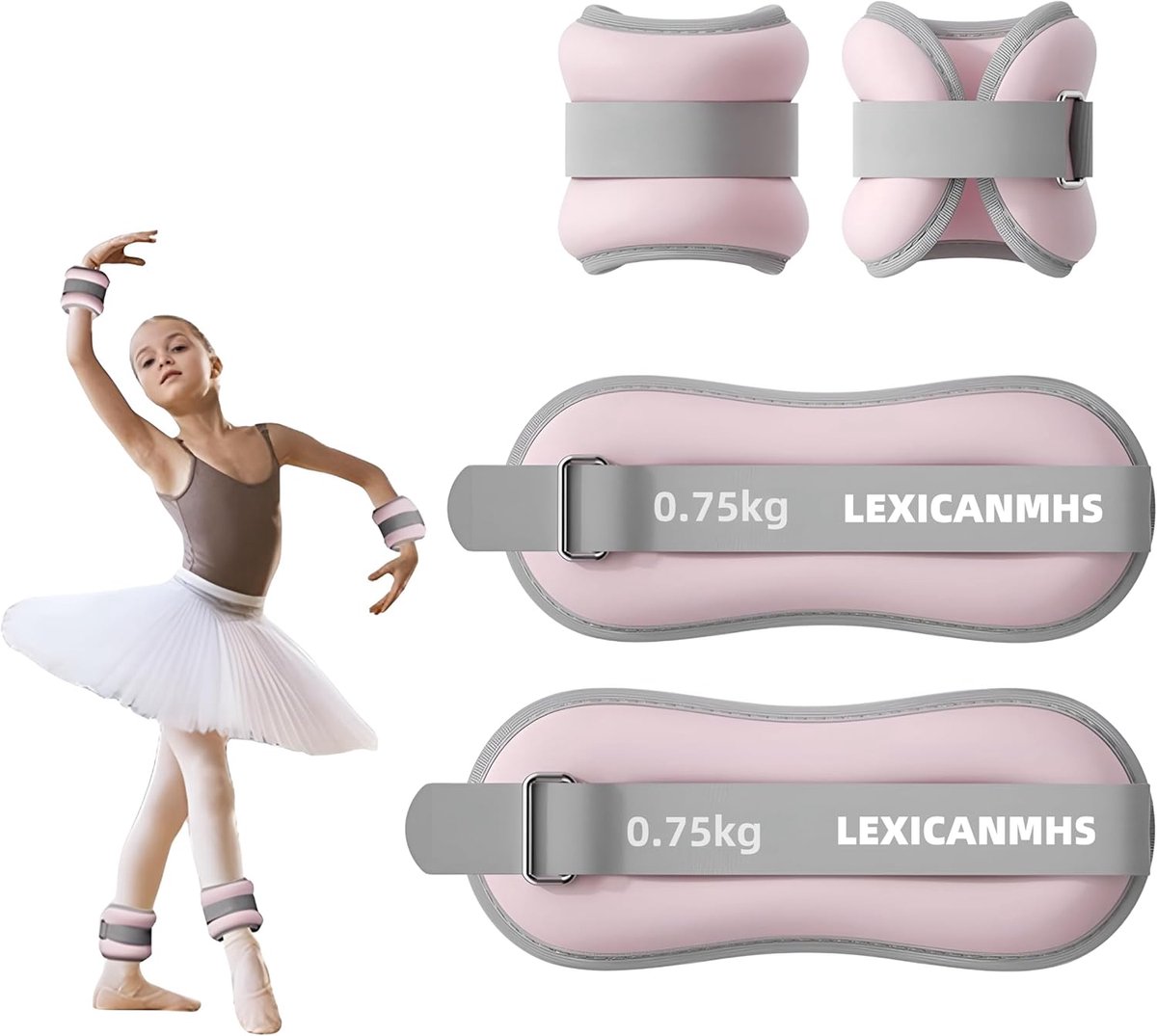 Weight cuffs, 2 pieces, ankle weights set, foot/wrist weight cuffs, suitable for beginners and kids, dancing - ShopVlot
