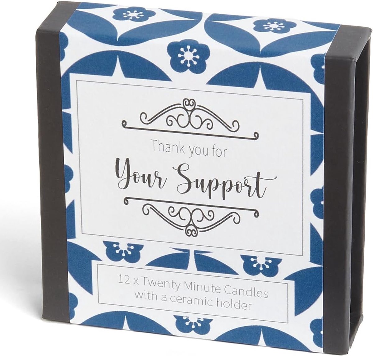 Thank you for your support - A small box of cotton and grey relaxation candles. 12 pure beeswax candles and ceramic - ShopVlot