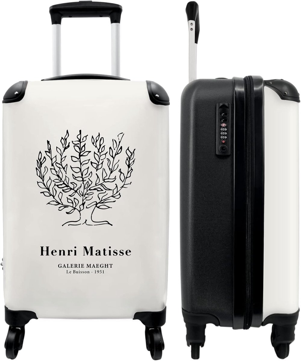 NoBoringSuitcases.com® Suitcase Hand Luggage - Cabin Trolley, Lightweight, 4 Wheels, Abstract Tree Design, Combination - ShopVlot