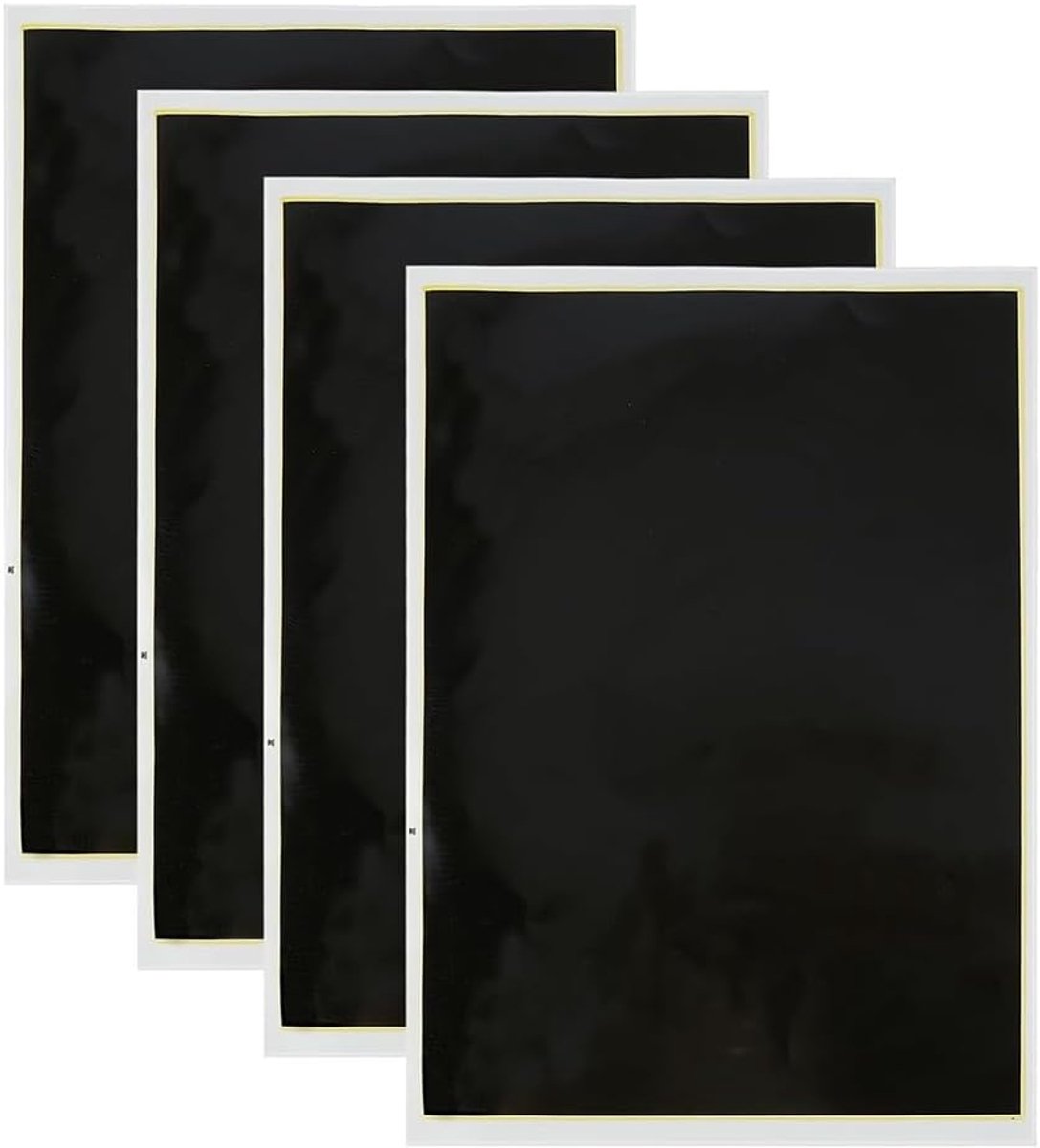 4 stuks zwart lasergraveermarkeerpapier, 39 x 27 cm dimpapier, graveer-testfocuspapier, voor glas, metaal, keramiek - ShopVlot