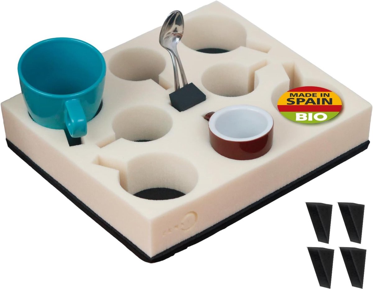 ZENKI Camper Cup Holder (8 Cups, 8 Spoons, 4 Attachment Points), Biological Material For Motorhomes, Caravans, Boats - ShopVlot