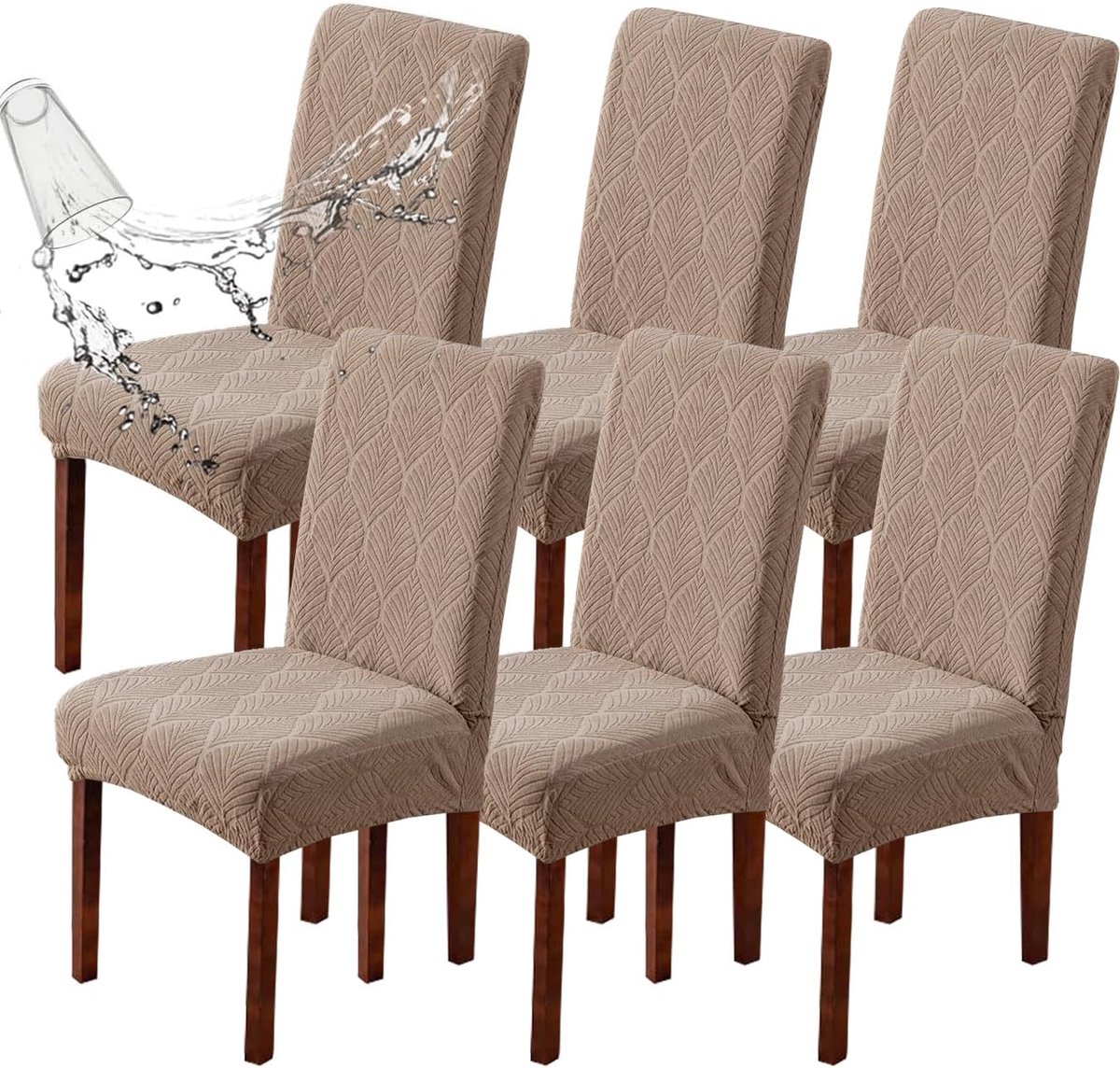 Set of 2 Modern Chair Covers, Waterproof Stretch Elastic Washable Chair Protector for Dining Room, Party, Kitchen - ShopVlot