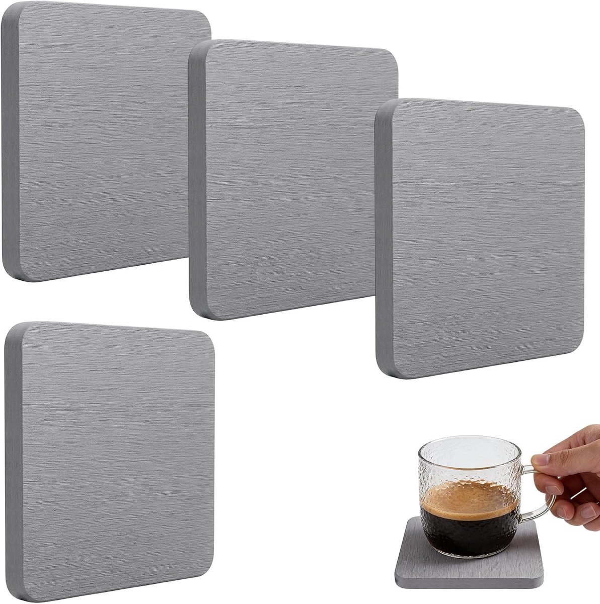4 Pcs Water Absorbing Diatomaceous Earth Coasters, Water Absorbing Stone for Sink Diatomite, Absorbent Coasters for - ShopVlot